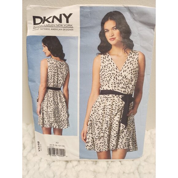 DKNY Dress Sewing Pattern V1448 • Vogue Designer Pattern • Sleeveless Wrap - Picture 1 of 13